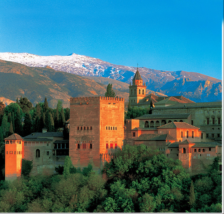 Vista de La Alhambra. Al fondo la Sierra Nevada.