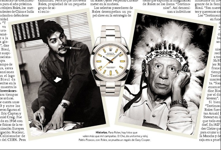El "Che"Guevara y Pablo Picasso utilizaron relojes Rolex.