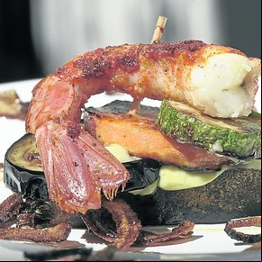Pincho de langostinos