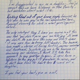 Emocionante carta de un abuelo en defensa de su nieto gay