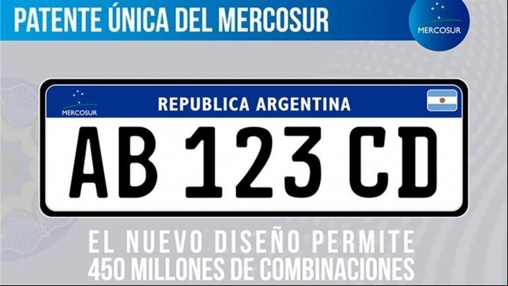 Hasta 2016 los autos llevaban una identificación de tres letras y tres números. Desde entonces, el modelo de todos los países del Mercosur está compuesto por cuatro letras y tres números. Foto: Clarín.