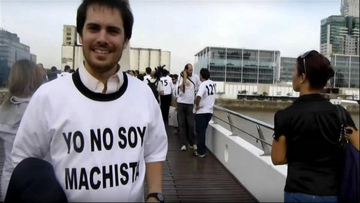 Dante Palma, en una manifestación contra el machismo en 2011