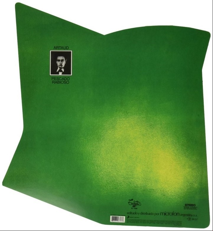 La tapa del disco "Artaud", de Pescado Rabioso, diseñada por Juan Gatti en 1973.