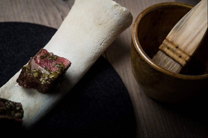 Una tira de asado, en la versión del chef cordobés.