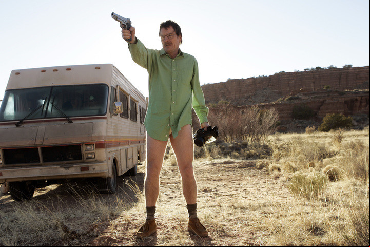 Bryan Cranston, o mejor, Walter White en "Braking Bad", el papel del que será difícil separarlo cada vez que se lo mencione.