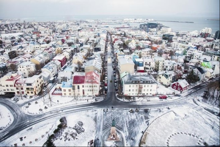 Vista de Reikiavik, capital de Islandia.