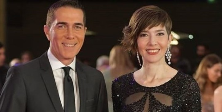 Rodolfo Barili y Cristina Pérez., conductores de Telefe Noticias, el noticiero que obtuvo el primer lugar como lo más visto, el último día de septiembre.