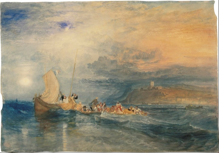 "Folkestone desde el mar", ca. 1822-1824.
Acuarela y gouache sobre papel, 48,8 x 68,4 cm. © Tate, London 2018.