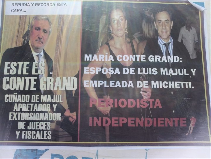 Los afiches contra Luis Majul.