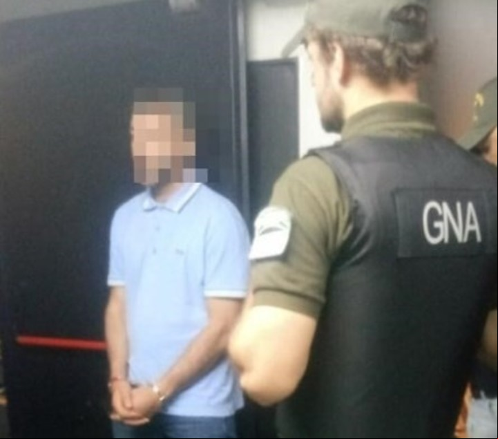 Pablo Calandria cuando fue detenido por Gendarmería en 2018.