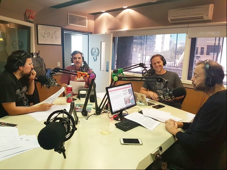 Juan Ferrari, Diego Ripoll, Matías Martín y Cabito, en "Basta de Todo", en 2018.