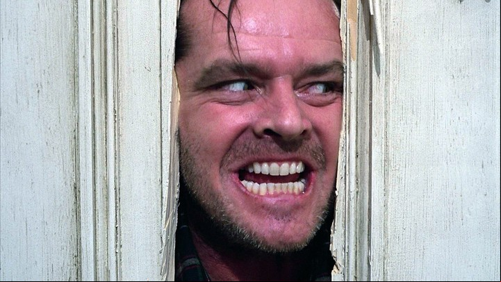 Jack Nicholson, en la famosa escena de "El resplandor", de Stanley Kubrick.