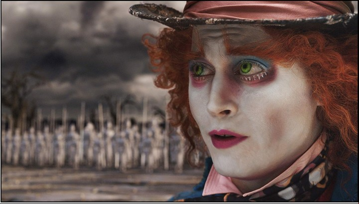 Johnny Depp, como El Sombrerero loco en "Alicia en el País de las maravillas".
