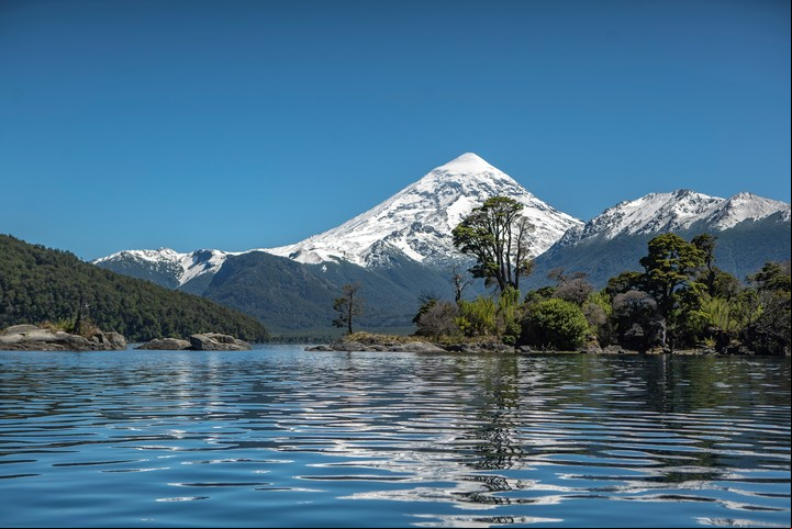La vista del Parque Nacional Lanín, en Neuquén.
