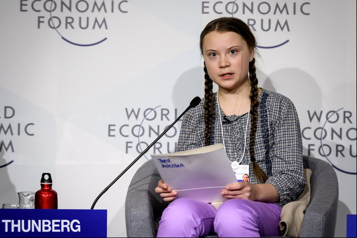 Greta Thunberg en el World Economic Forum (WEF) (AFP)
