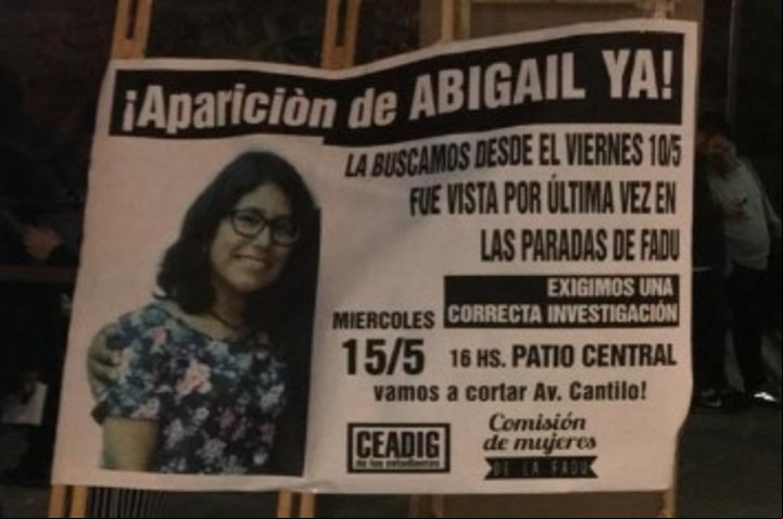Fue vista por última vez en la parada de colectivos del a línea 33 en Ciudad Universitaria.
