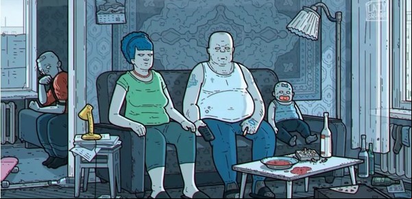 La versión rusa de Los Simpsons: sombría y no apta para menores
