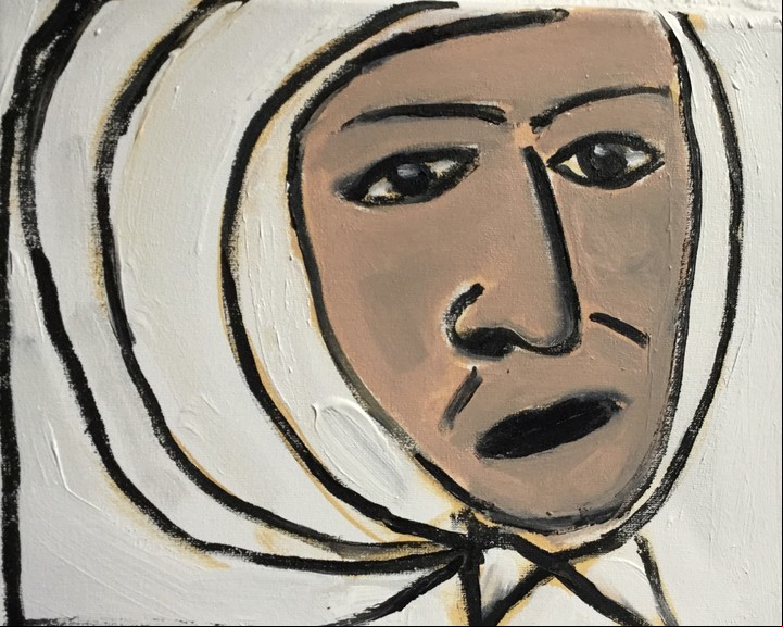 Chicha Mariani, una de las abuelas fundadora de Plaza de Mayo, por la artista Anna-Lisa Marjak.
