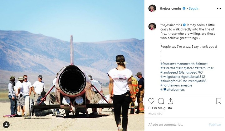 Jessi Combs y su pasión por la velocidad. (Instagram)