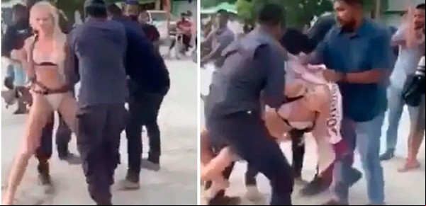 La brutal detención de una mujer en una playa por usar bikini
