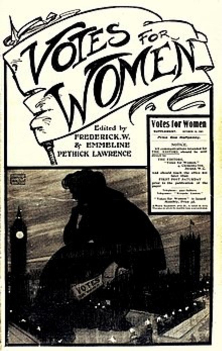 "Votes for Women", el periódico fundado en 1907 por Emmeline Pethick-Lawrence y su esposo.