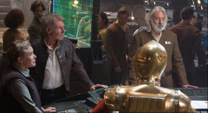 Andrew Jack, junto a Harrison Ford, en una de las películas de Star Wars.