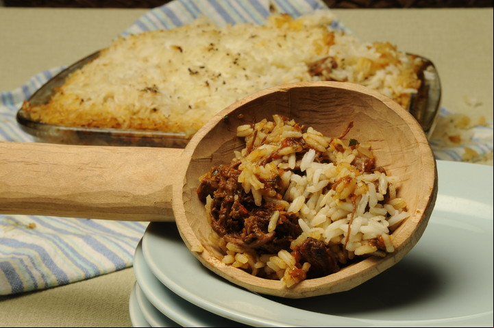 Receta de pastel de arroz por Narda Lepes
(Foto: Sergio Goya)