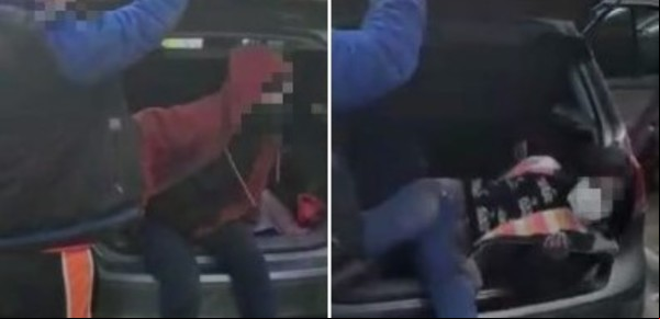 Lo detuvieron en un control de tránsito y descubrieron que llevaba a sus hijos escondidos en el baúl
