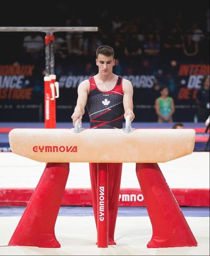 El canadiense está séptimo en el ranking mundial de su aparato, pero ya no tiene chances matemáticas de clasificar a Tokio. Foto Gimnastique Québec