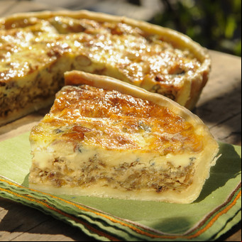 Tarta de cebollas caramelizadas