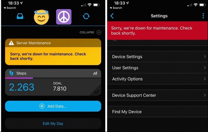 Garmin: servicios caídos. (ZDNet).