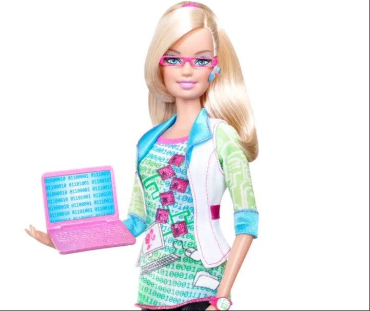 Barbie aprendió a codificar y se convirtió en ingeniera informática en 2010.