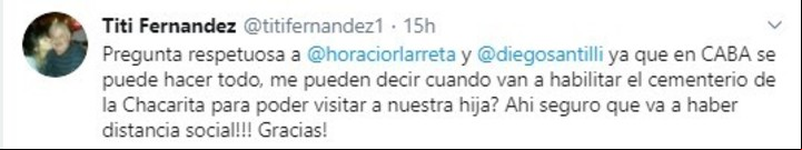 Tuit de Tití Fernández.