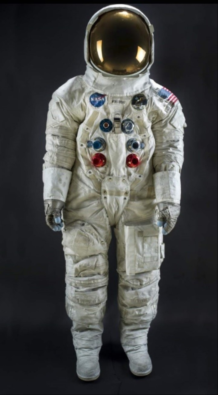 El traje de la misión Apolo 11, que llegó a la Luna en 1969. Una inspiración para Amy Ross. Foto: Archivo Clarín.