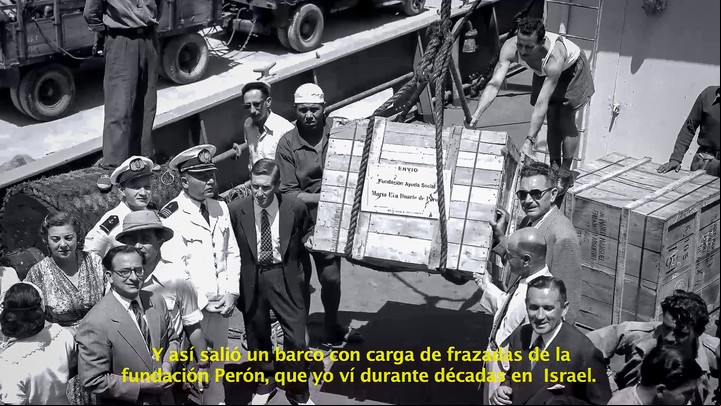 Envío de la Fundación Eva Perón a Israel. Documental "Perón y los judíos"