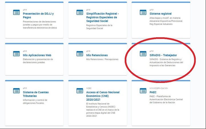 El plazo para cargar las deducciones en el SiRADIG se extendió hasta el 13 de abril. Imagen: Captura.