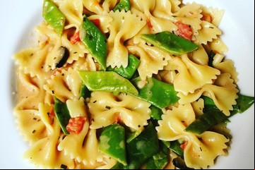 Receta de Farfalle con chauchas