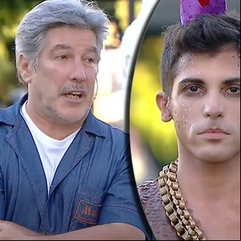 Pachu Peña y otro desopilante diseño en "Corte y confección famosos": el "portabanana"