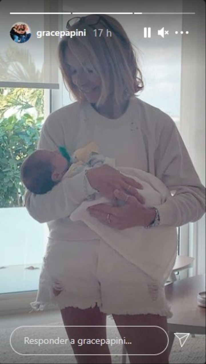 Graciela Papini con Félix en sus brazos. Captura de Instagram