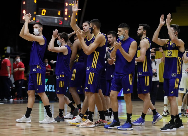 El plantel de Boca se despide de la Liga Nacional de Básquet 2020/21. Foto tw Boca Básquet