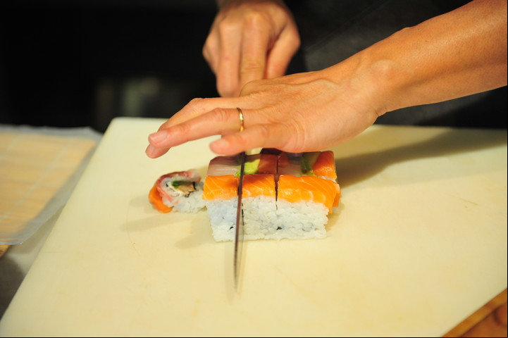 Los rolls pueden llevar el alga por fuera o por dentro. Foto: Lucía Merle