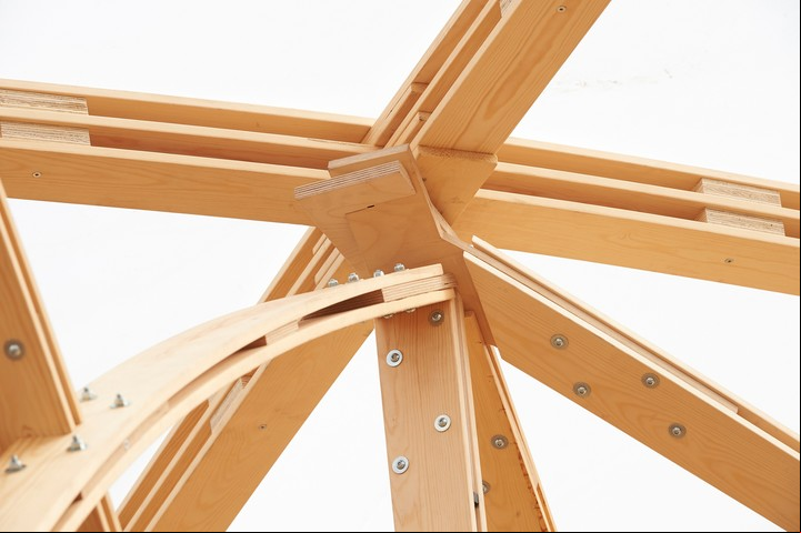 Detalle del Pabellón Säie, Wood Program de la Universidad Aalto.