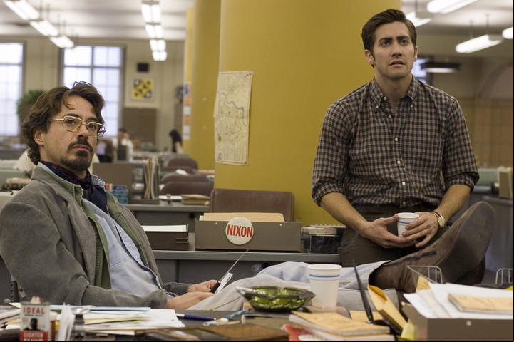Robert Downey Jr. y Jake Gyllenhaal en "Zodíaco", de David FIncher. Foto WB