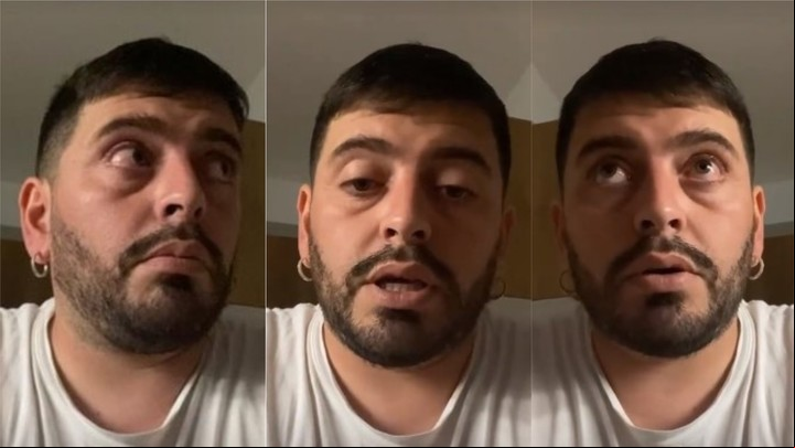 Diego Maradona Junior también compartió un video besando a su hijo en la boca.