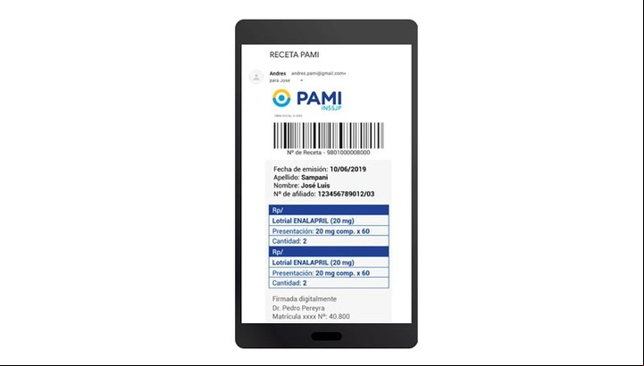 La receta digital de PAMI.