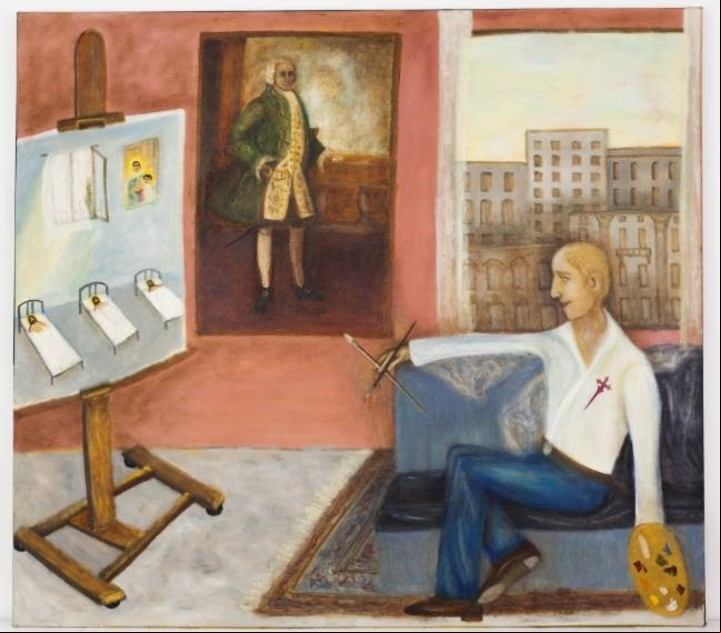 "Autorretrato con pinceles", 1998. En el taller de la calle Uriburu. Óleo sobre tela
170 x 190 cm
Fotografía Ignacio Lasparra.