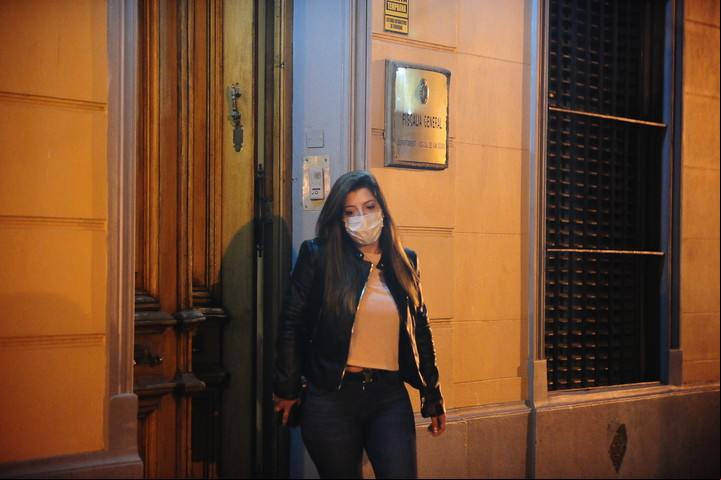 Vanesa Morla, tras su declaración en la Fiscalía General de San Isidro.