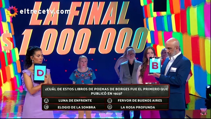 El momento clave de la definición de la final en "Los 8 escalones del millón". Captura TV