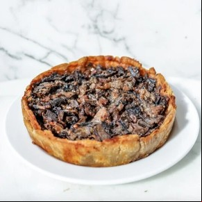 Tarta de portobellos y panceta