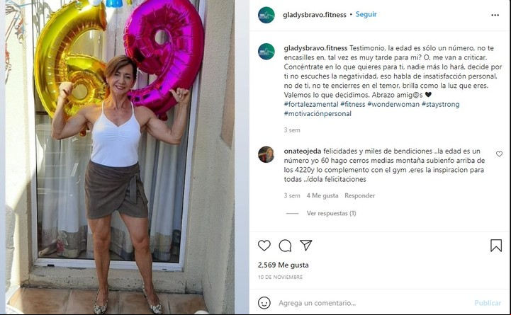 El posteo de Gladys en su cuenta de Instagram.